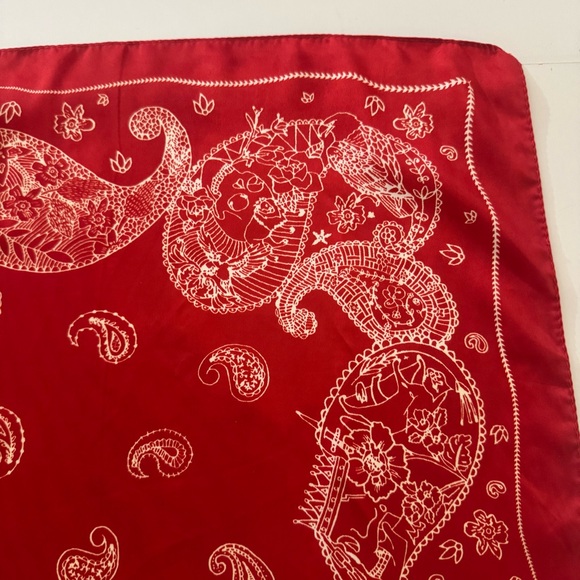 Zara Red Bandana Style Scarf - Picture 6 of 11
